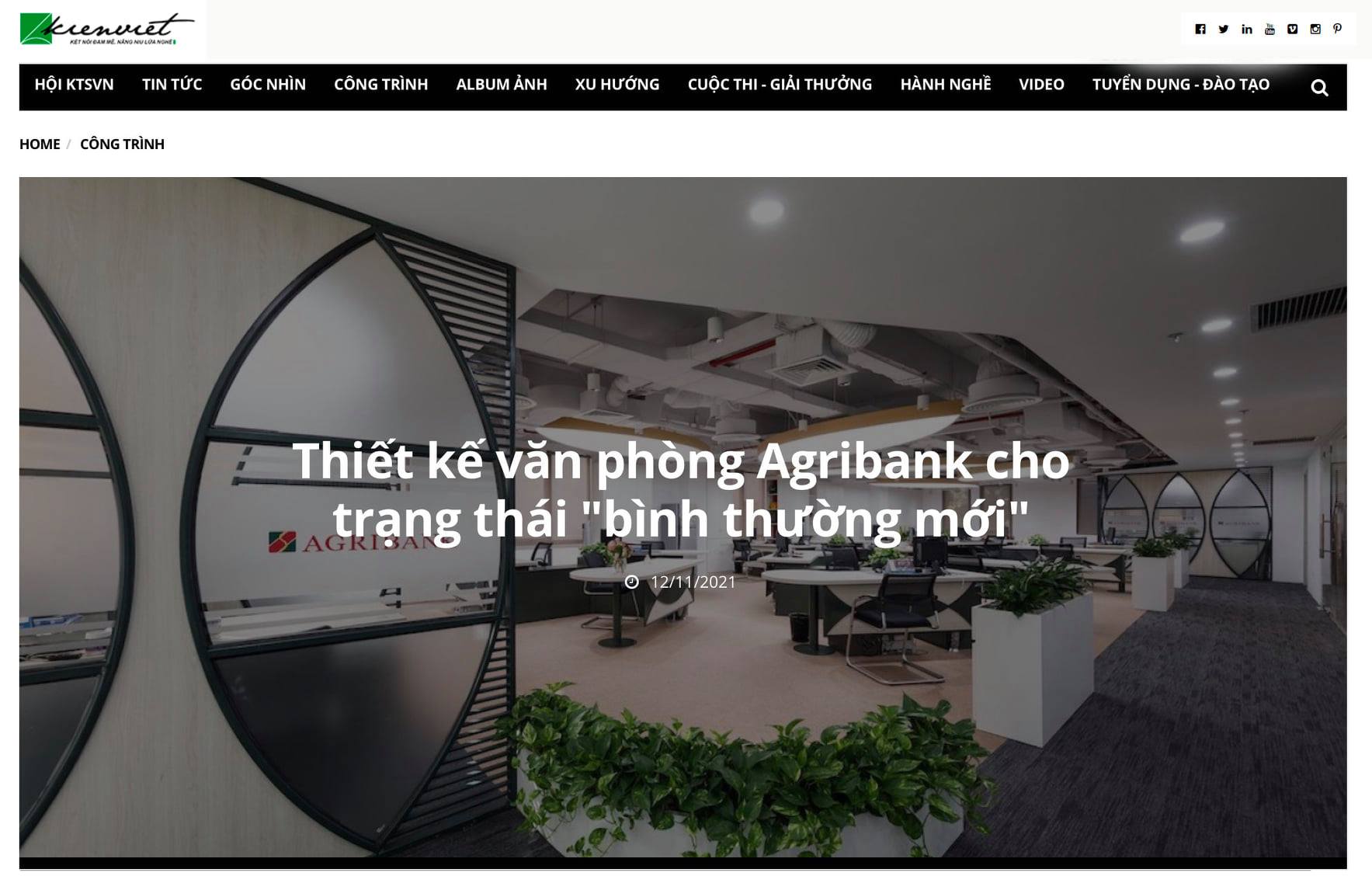 Thiết kế văn phòng Agribank - Báo Kiến Việt